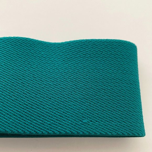 Vintage Day Lor Belt Green Elastic Stretch Gold Black Buckle Adjustable 1980s - Picture 6 of 15